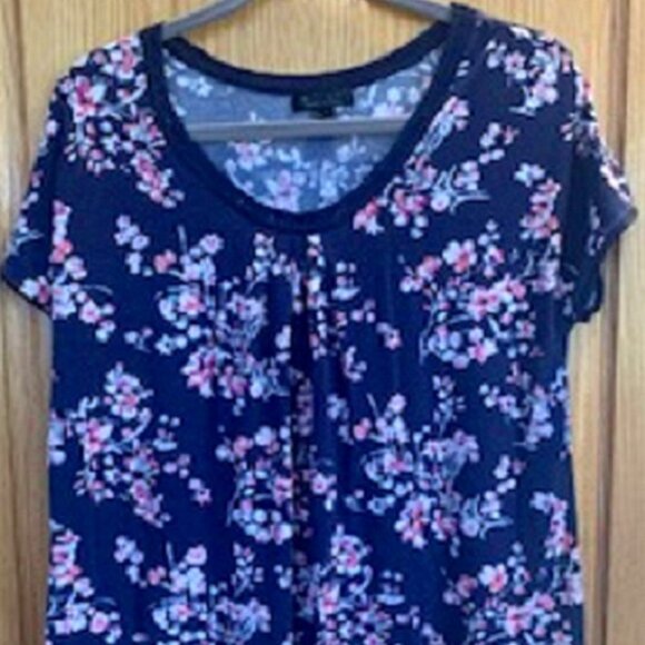 Carole Hochman Midnight Knit Modal Blend Floral Top Pullover Sz: L - Picture 1 of 5